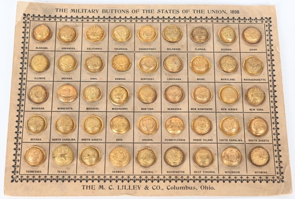 STATE OF THE UNION MILITARY BUTTONS 1898 MC LILLEY