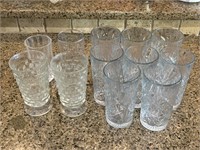 Set of 8 Thick Cooler Glasses and 4 Misc Cups