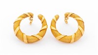 Cartier 18K Panthere Hoop Earrings