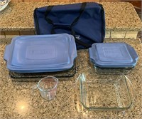 3 Anchor Hocking Casserole Dishes w/ 2 Lids + FREE