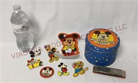 Mickey Mouse Magnets, MM Club Harmonica & Tin