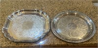 1 Gorham & 1 Leonard Silver Plate Trays