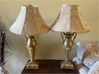 Set of Gold Decorative Lamps with Tassel Shades
