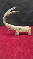 Wooden Hand Carved Animal with Antlers Figurine