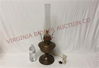 Aladdin No 8 Converted Oil Lamp w Broken Globe