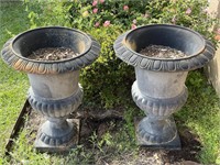 2 Cast Iron Planters 3’ tall HEAVY