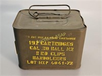 Cal 30 Ball M2 192 Rds 8rd Clips Band Ammo Can