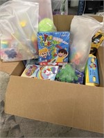 Special mystery box for kids filled with toys,