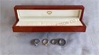 Jewelry - Travel Ring Case & (4) Fashion Rings