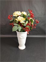 Decorative White Textured Flower Vase