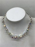 VINTAGE AB CRYSTAL BEAD NECKLACE