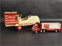 Two Vintage Coca Cola Toy Trucks