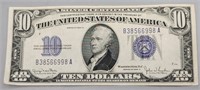 1934-D $10 Silver Certificate, Blue Seal