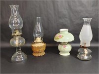 Four Vintage Oil Lamps