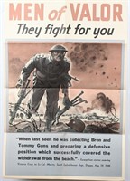 WWII MEN OF VALOR FIGHT FOR YOU POSTER BREN MG