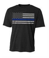 Thin Blue Line Large Classic Polyester T-shirt