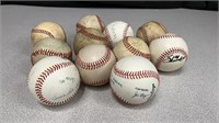 Lot of 11 Used And Signed Baseballs