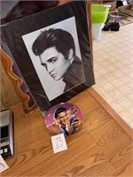 Elvis Presley collector's plate and 2 pictures