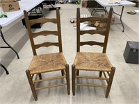 Pair of Vintage Ladderback Chairs
