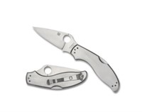 Spyderco Silver Uptern Lock Back Folding Knife
