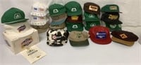 20+ Advertising Hats, Pioneer, Purina, John Deere