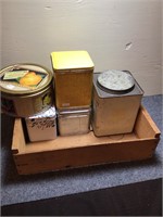 Wooden Crate and Tins