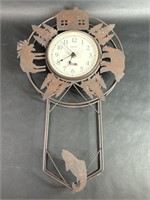 Metal Outdoorsman Styled Wall Clock