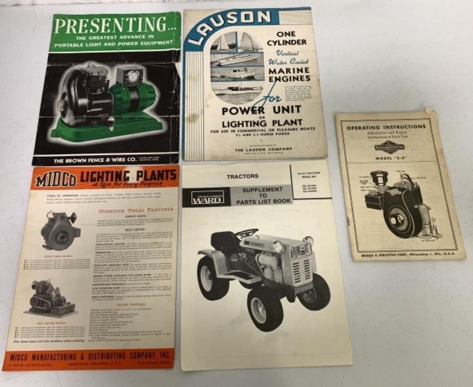 (5)Catalogs, Lauson, Midco, Ward's others