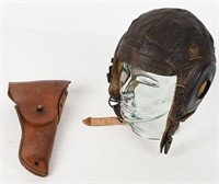 WWII US AIR CORPS TYPE A-11 FLIGHT HELMET HOLSTER