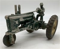 rare early open flywheel Cast JD Toy Tractor