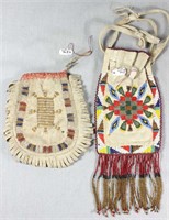 2 BEADED POUCHES