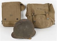 WWII US M1 FIXED BALE COMBAT HELMET NAMED GROUP