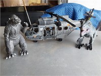 Toy Transport Chopper, Godzilla & Toy Dinosaur
