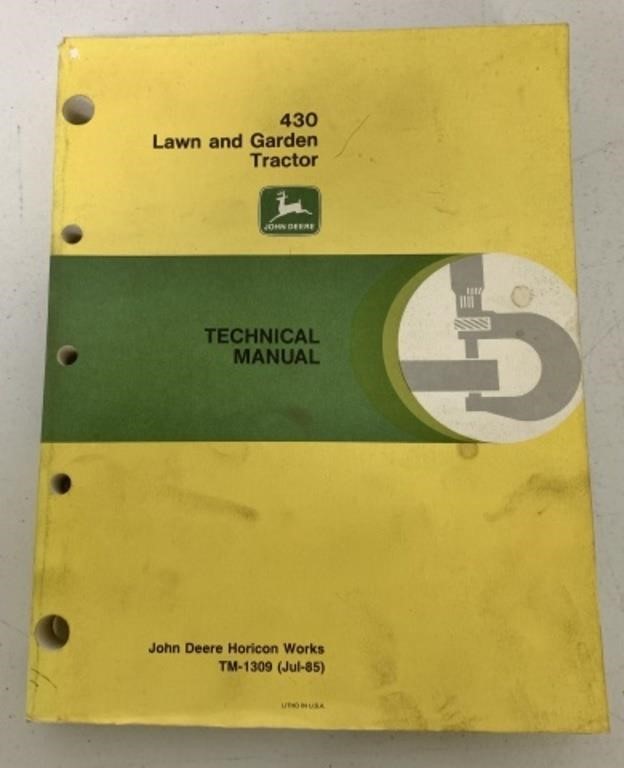 John Deere 430 Lawn & Garden Tractor Manual