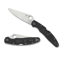 Spyderco Black Plain Police Model Folding Knife