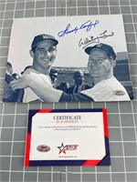 SANDY KOUFAX & WHITEY FORD AUTOGRAPHS W/ COA