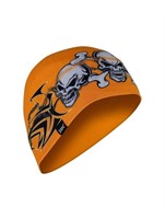 Zan Headgear Orange Tribal Skull Beanie Sportflex