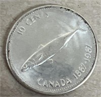 Silver Canadian dime 1967