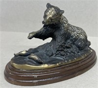 Bronze bear statue