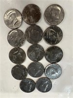 (14) Kennedy half dollars