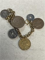 Foreign coin bracelet
