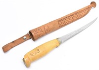 J Marttini Finland Fish Filet Knife w/ Leather