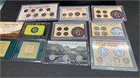 (9) Assorted US Coins Sets mostly Cents &