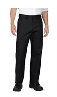 Dickies Size 36 Unhemmed Black Flat-front Pant