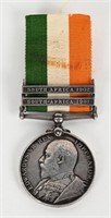 KING'S SOUTH AFRICA MEDAL IRISH REGIMENT 2 CLASPS