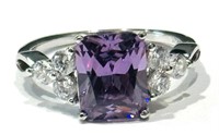 AMAZING LAVENDER AMEHTYST/CZ COCKTAIL RING