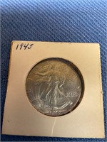 1945 Walking liberty half dollar