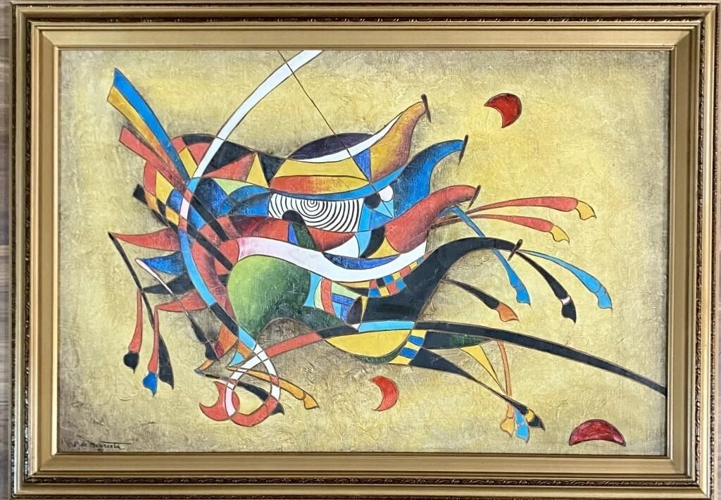 PIERRE DE BERROETA ABSTRACT OIL ON CANVAS