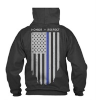 Thin Blue Line Small Black Honor/respect Hoodie
