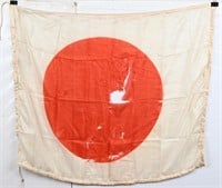 WWII JAPANESE SILK NATIONAL FLAG W/ FLOAT BORDER